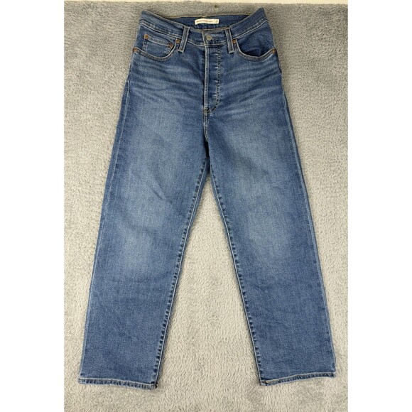 Levis Jeans Women 27 Ribcage Straight Ankle High Rise Button Fly Stretch 27x27 - Picture 1 of 12